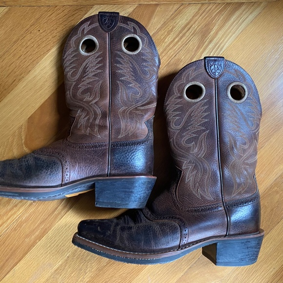 Men's Ariat Leather Western Cowboy Boots 10 D - Picture 5 of 16